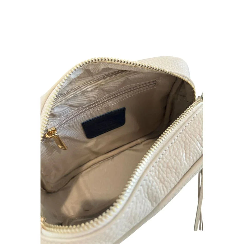 Baldinini Trend Beige Cowhide Crossbody Bag