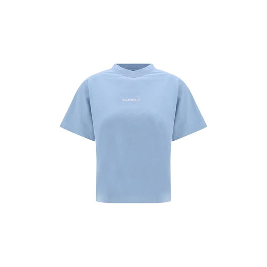 Balenciaga Blue Cotton T-Shirt