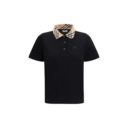 Burberry Black Cotton Polo Shirt