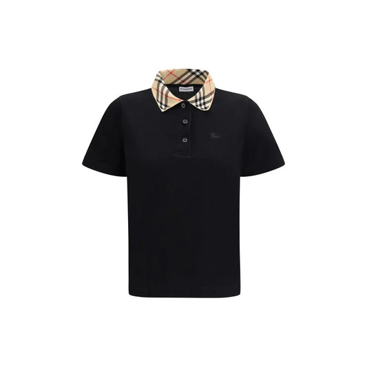 Burberry Black Cotton Polo Shirt