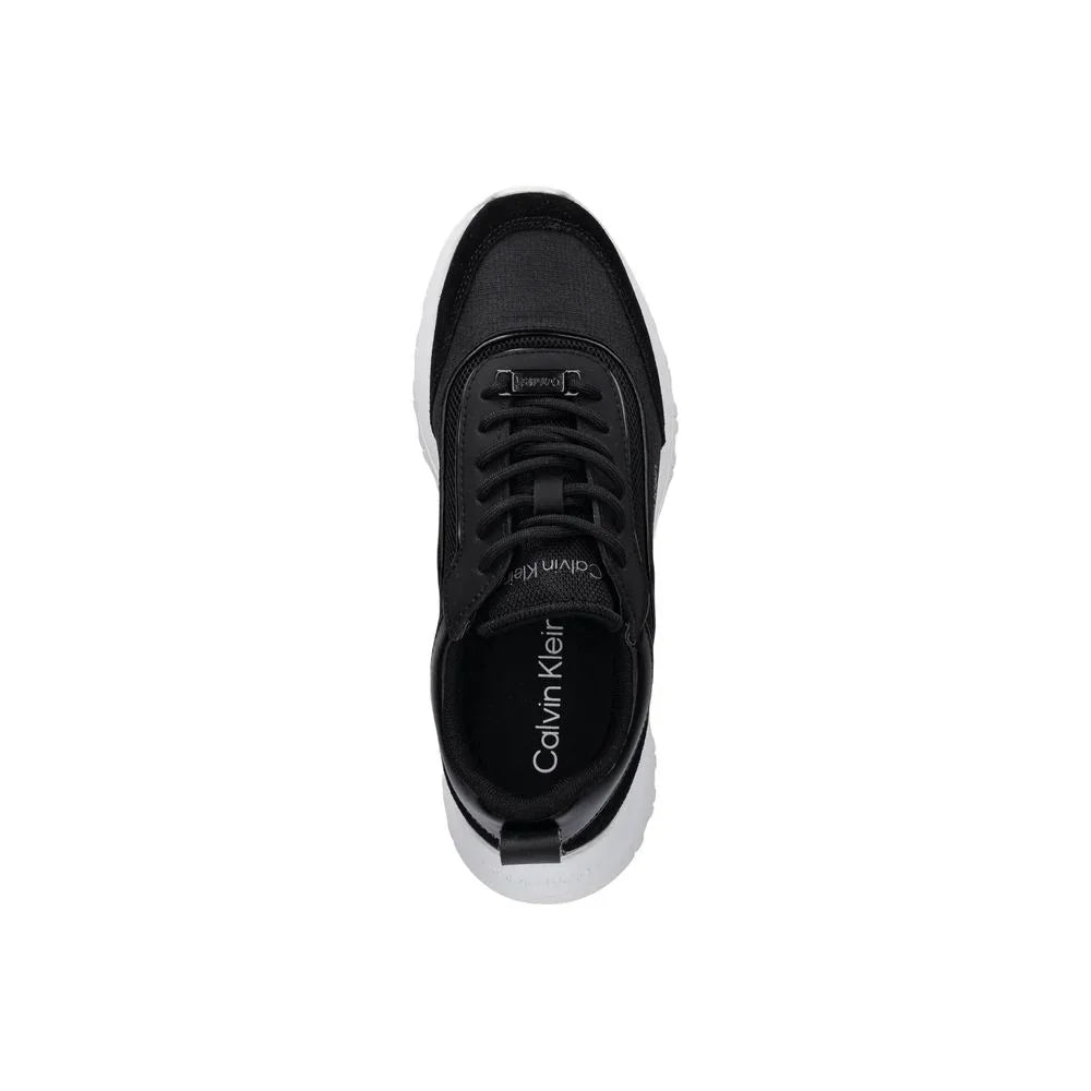 Calvin Klein Black Leather Athletic Sneakers