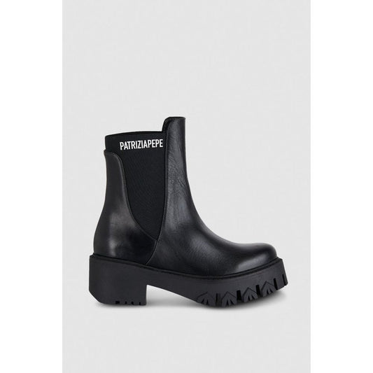 Patrizia Pepe Black Calfskin Ankle Boots