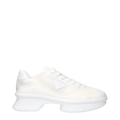 White mesh lace-up sneaker with chunky sole, luxury designer athletic shoe