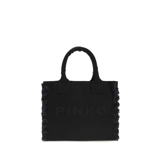 PINKO Black Cotton Shoulder Bag