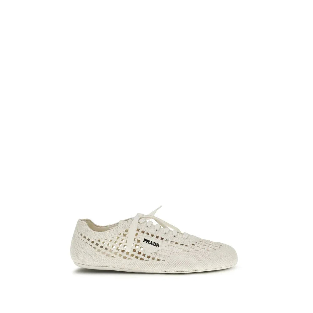 Prada Beige Fabric Low Top Sneakers