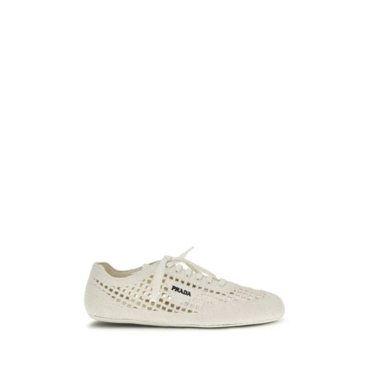 Prada Beige Fabric Low Top Sneakers