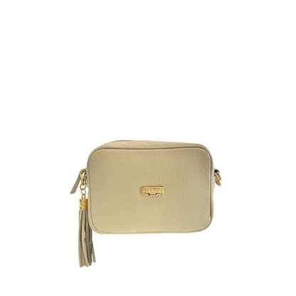 Baldinini Trend Beige Cowhide Crossbody Bag