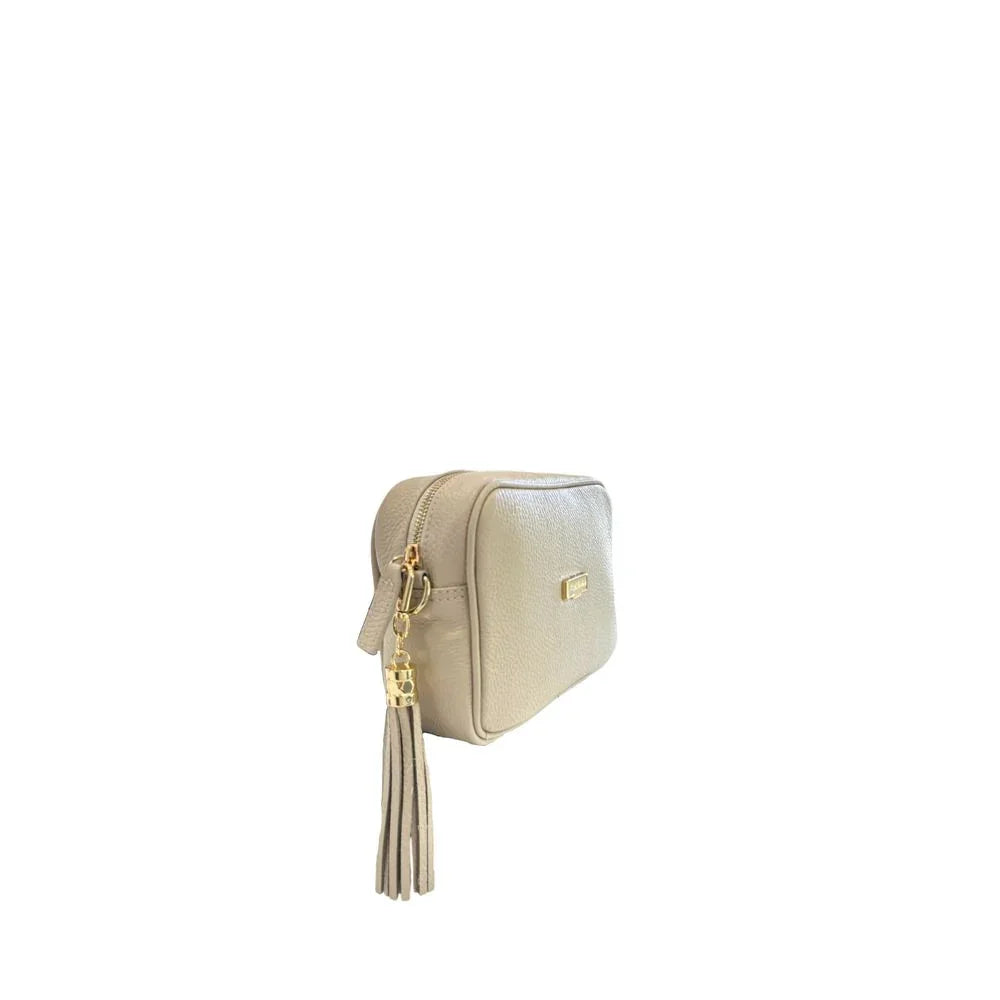 Baldinini Trend Beige Cowhide Crossbody Bag