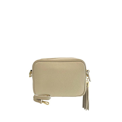 Baldinini Trend Beige Cowhide Crossbody Bag