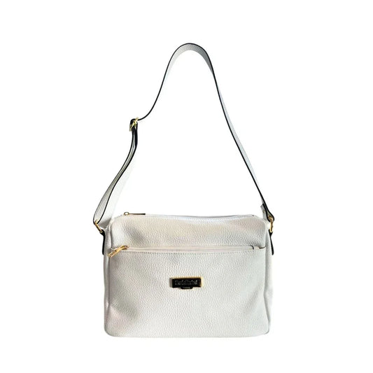 Baldinini Trend White Cowhide Crossbody Bag