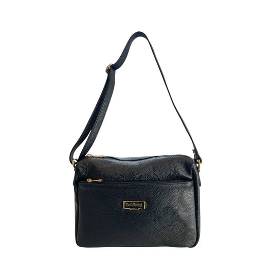 Baldinini Trend Black Cowhide Crossbody Bag