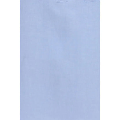 'S Max Mara Blue Linen Dress Shirt