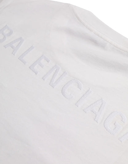 Balenciaga White Cotton Crew Neck Short Sleeves T-shirt