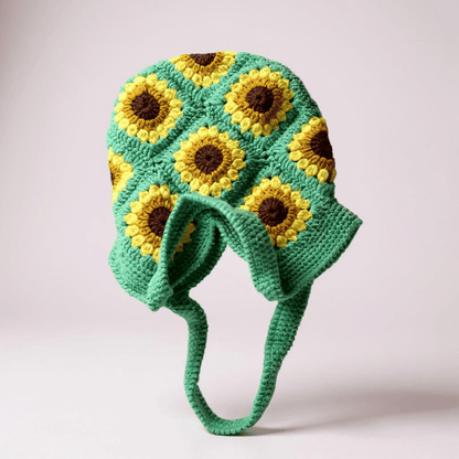 Handmade Sunflower Crochet Bag – Boho Cotton Handbag with Short Straps | Twist & Tassel