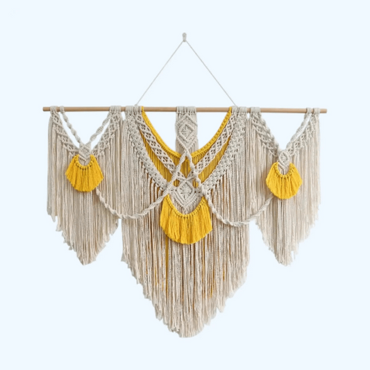 Macrame wall Hanging - Large Boho Natural Cotton Rope Hand-Woven Tapestry