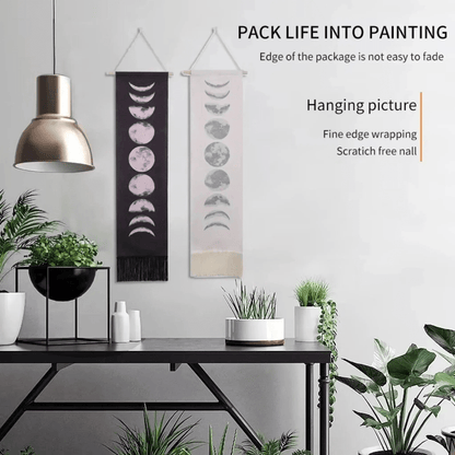 Moon Phase Wall Hanging Tapestry – Black or White