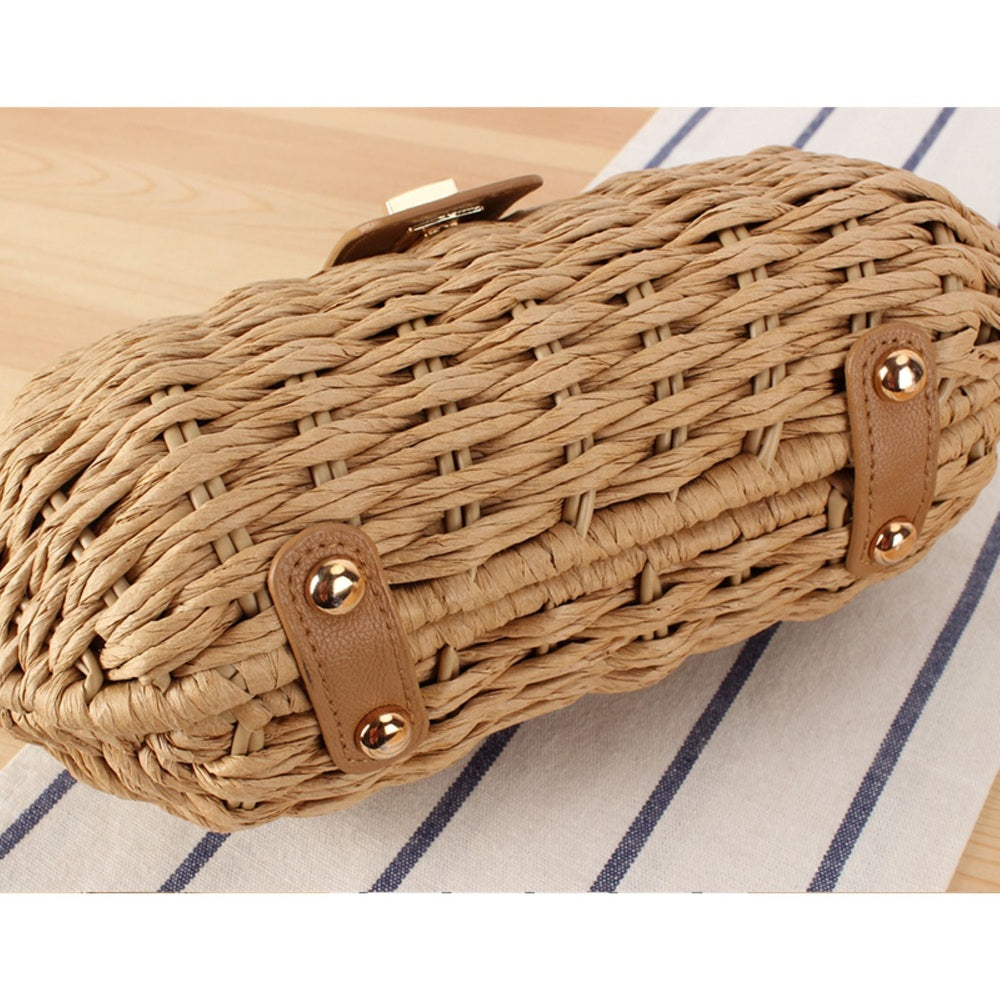 Twist and Tassel: Woven Straw Box Crossbody & Top-Handle Bag