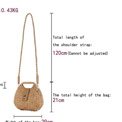 Twist and Tassel: Woven Straw Box Crossbody & Top-Handle Bag